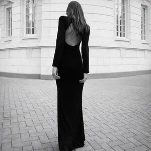 ZARA OPEN BACK FITTED INTERLOCK DRESS